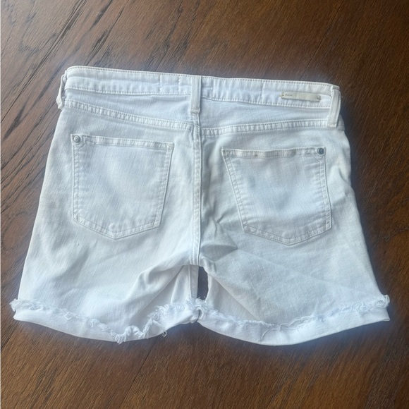 Anthropologie Pilcro & The Letterpress Rolled Denim STET Light Cream Shorts 25 - Picture 3 of 12